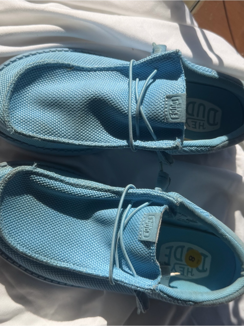 Hey Dude Light Blue Mesh Slip-On Loafers